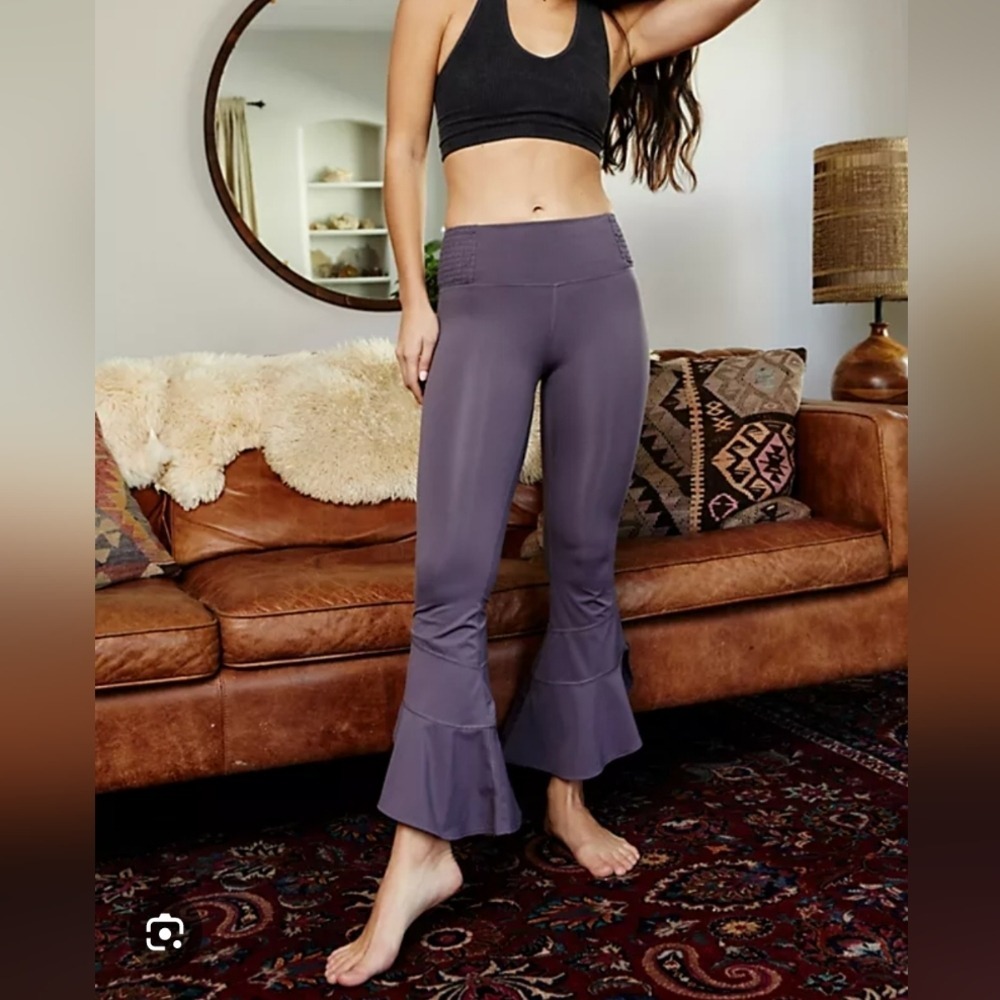 FP Movement by Free People Purple "Starlight Pants" Flare Leggings Small